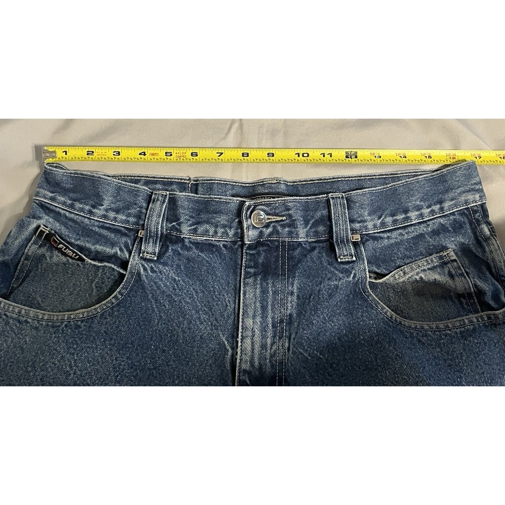 Vintage FUBU Shorts Carpenter Cargo Baggy Skater Y2K Denim Jorts W36 - Picture 3 of 16